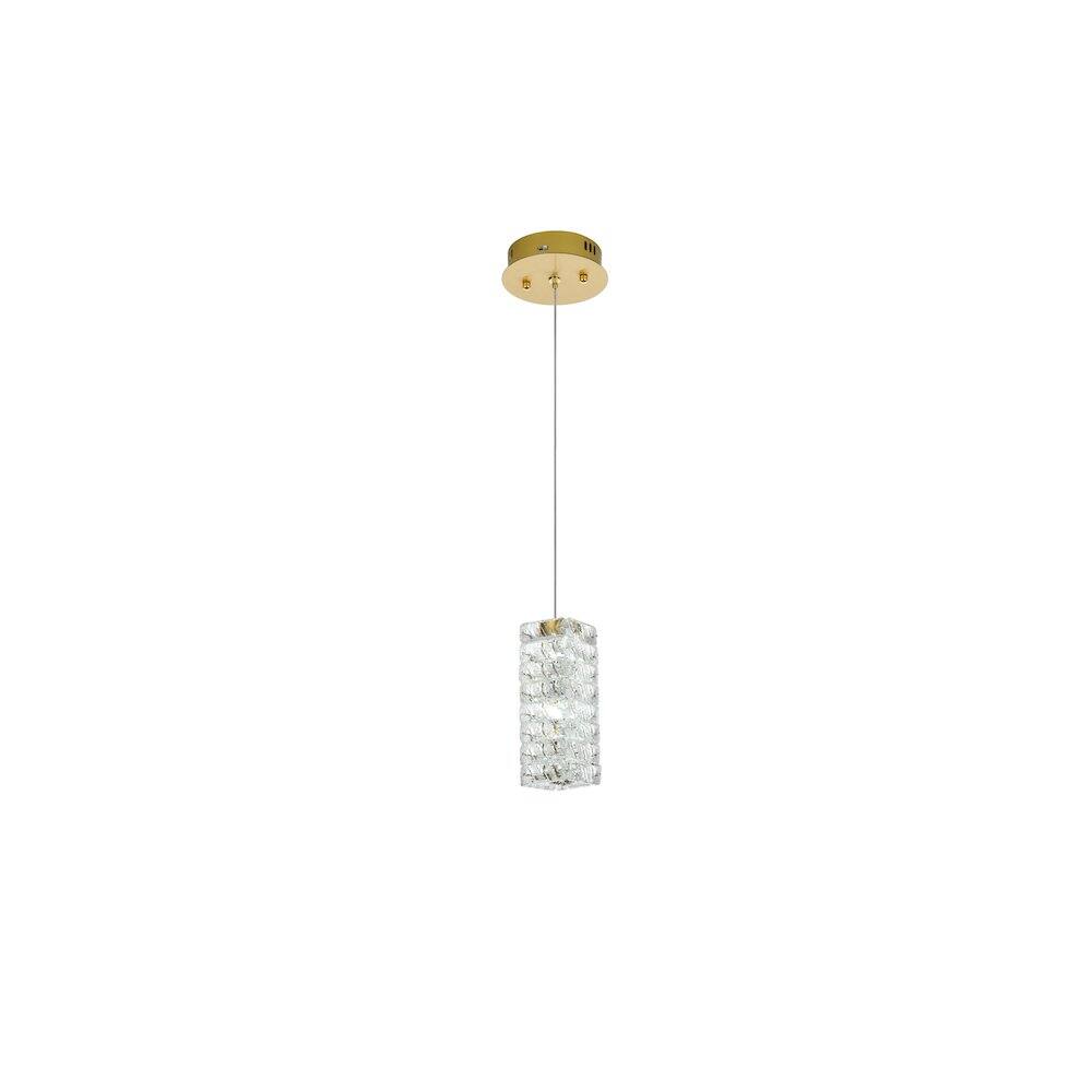 Back. Elegant Lighting - Aston 6.5 inch LED Pendant in Satin Gold - Satin Gold.
