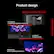 Product design
- FUTURISTIC, CYBERPUNK-INSPIRED AESTHETIC
- COMPACT STAND DESIGN
- FRAMELESS, WITH A SUPERSLIM PROFILE