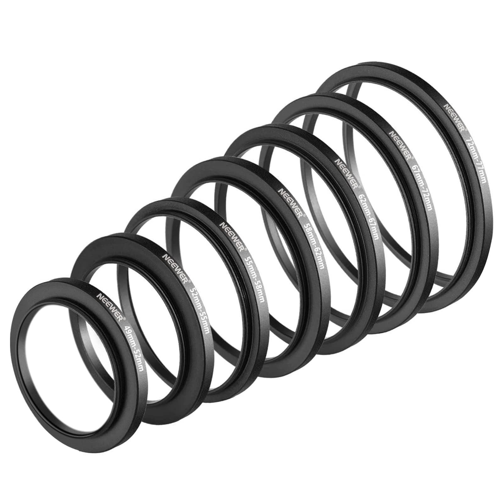 NEEWER 72mm-77mm  
NEEWER 67mm  
NEEWER 67mm-72mm  
NEEWER 62mm-67mm  
NEEWER 58mm-62mm  
NEEWER 52mm-55mm  
49mm-52mm  
52mm