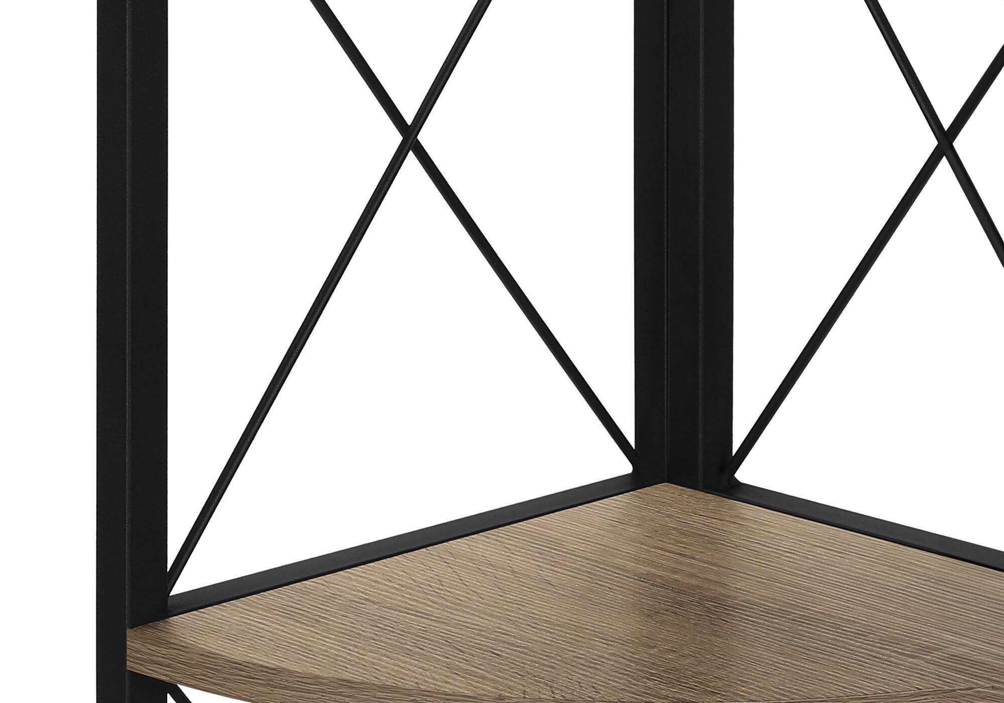 Alt View 5. Spaco - Spaco Modern 4 Tier 60 Inch Corner Bookshelf, Metal Industrial for Living Room Bedroom Office - taupe.