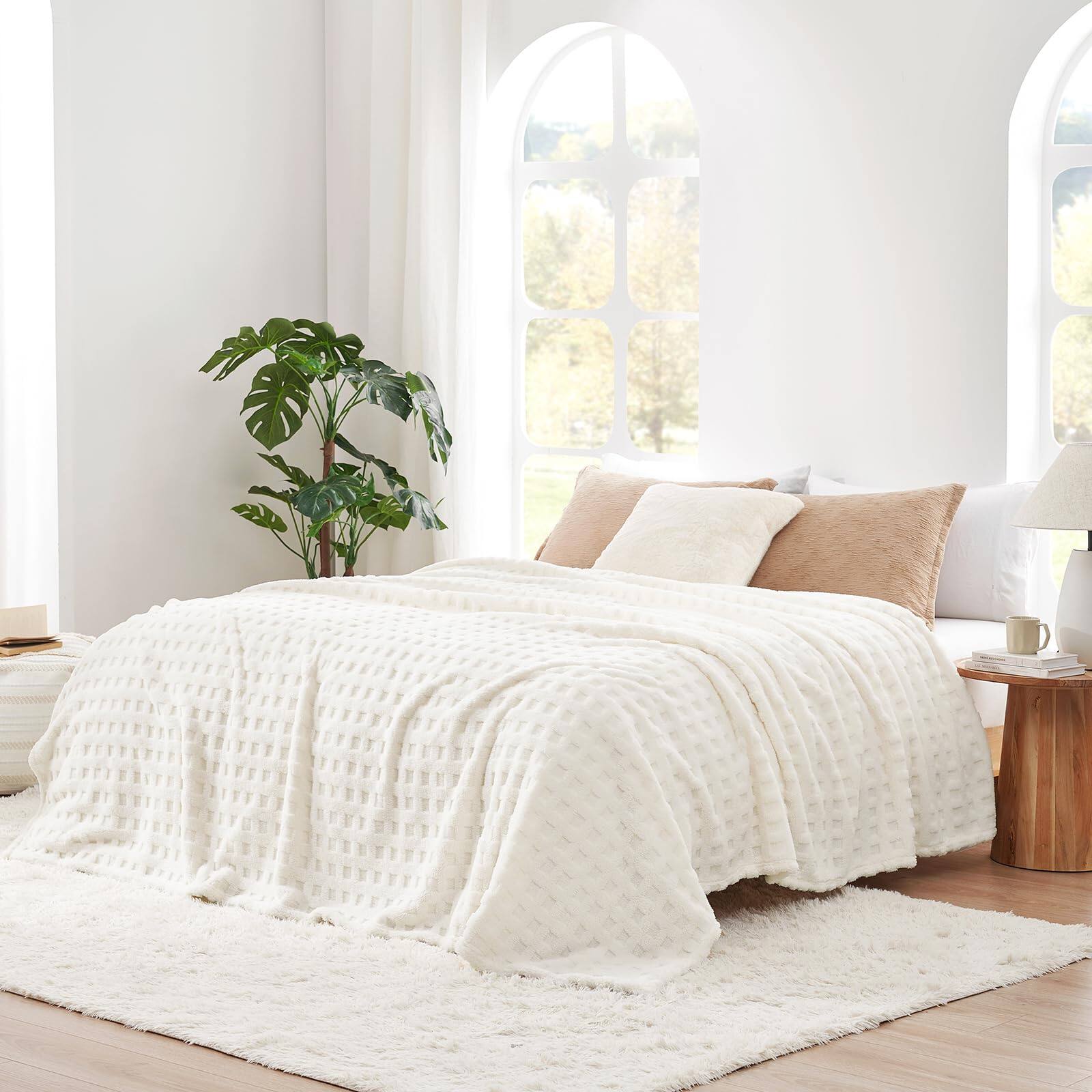 Alt View 1. Alchemy Casas - Ultra Soft Waffle Throw Blanket For Couch Lightweight Women Cute Checkered Throws Bed And Sofa Inches - Light Blue Queen90x90".