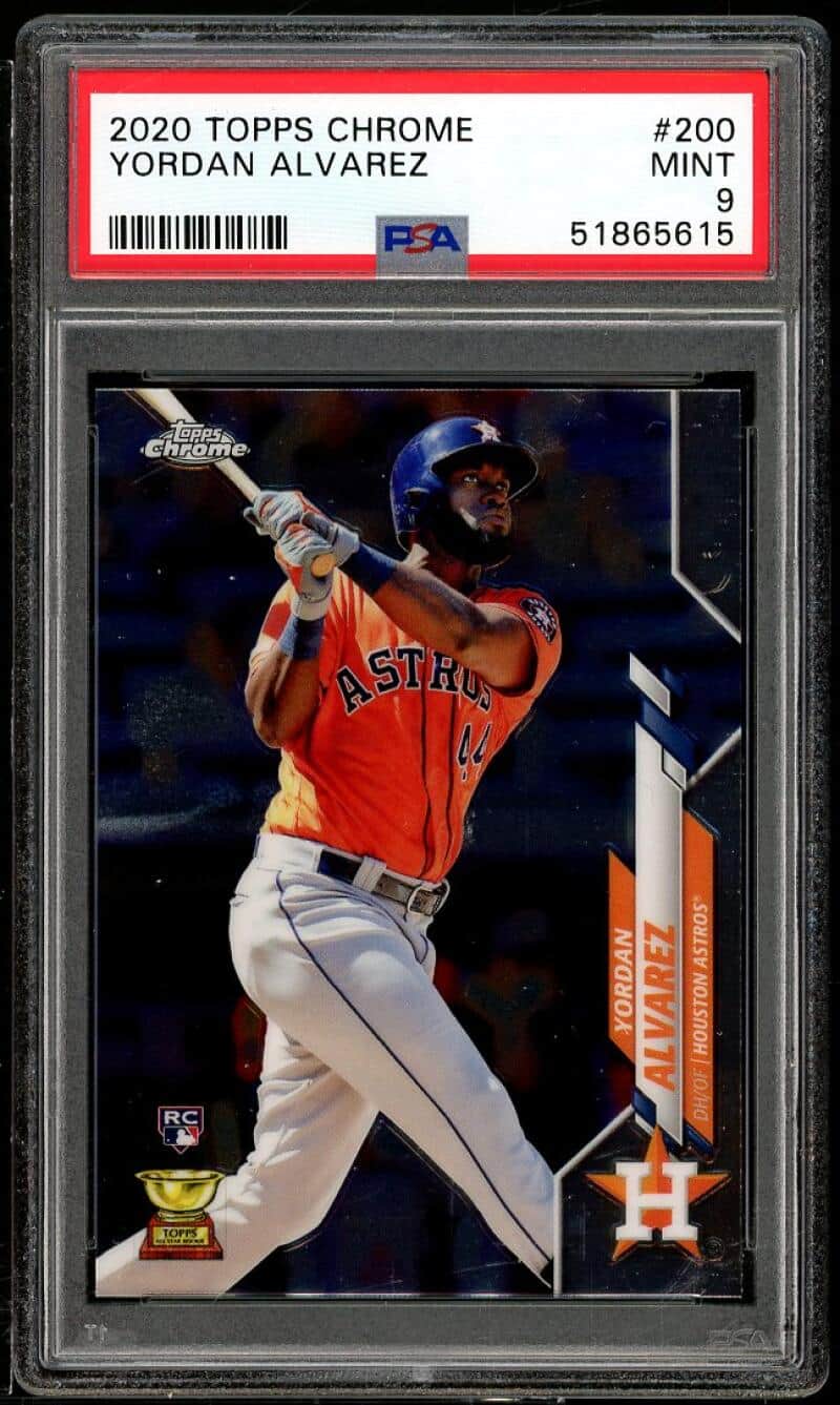 Yordan Alvarez Rookie Card 2020 Topps Chrome #200 PSA 9