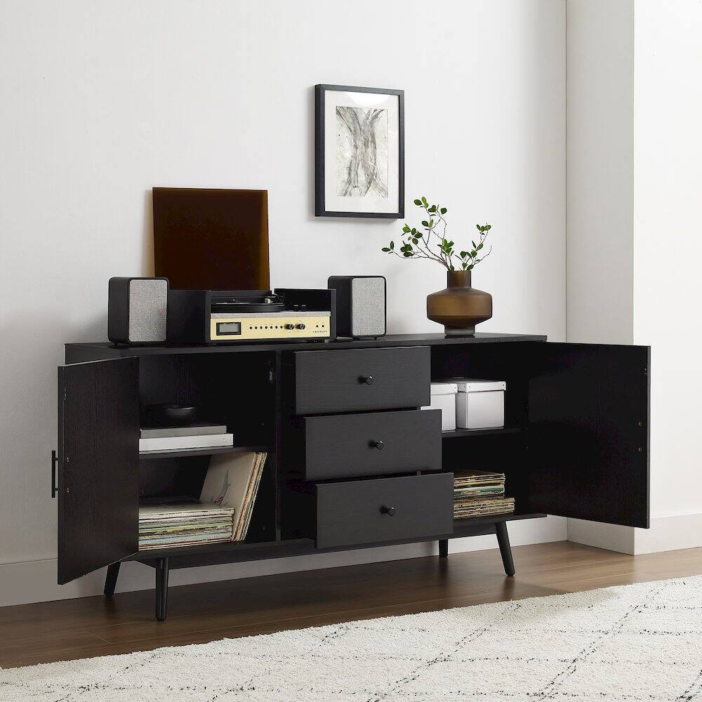 Alt View 10. Crosley Furniture - Lucas Sideboard - Black.