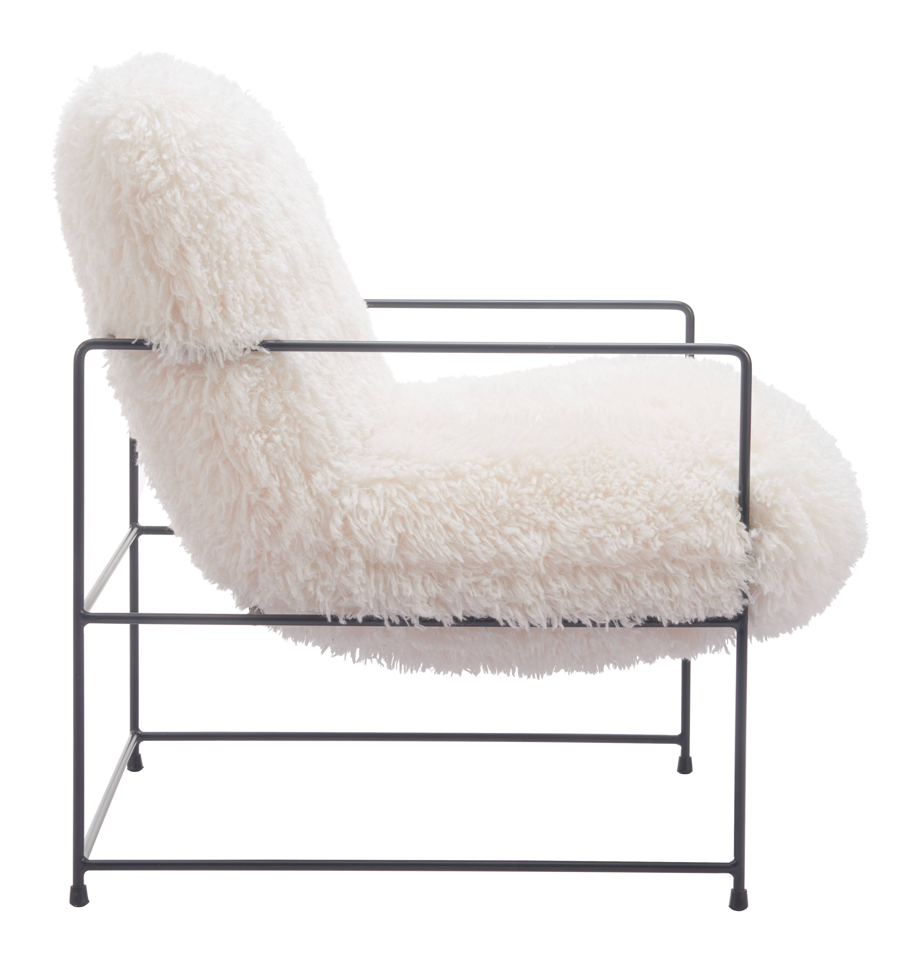 Back. Hivvago - Pelut Accent Chair White - White.