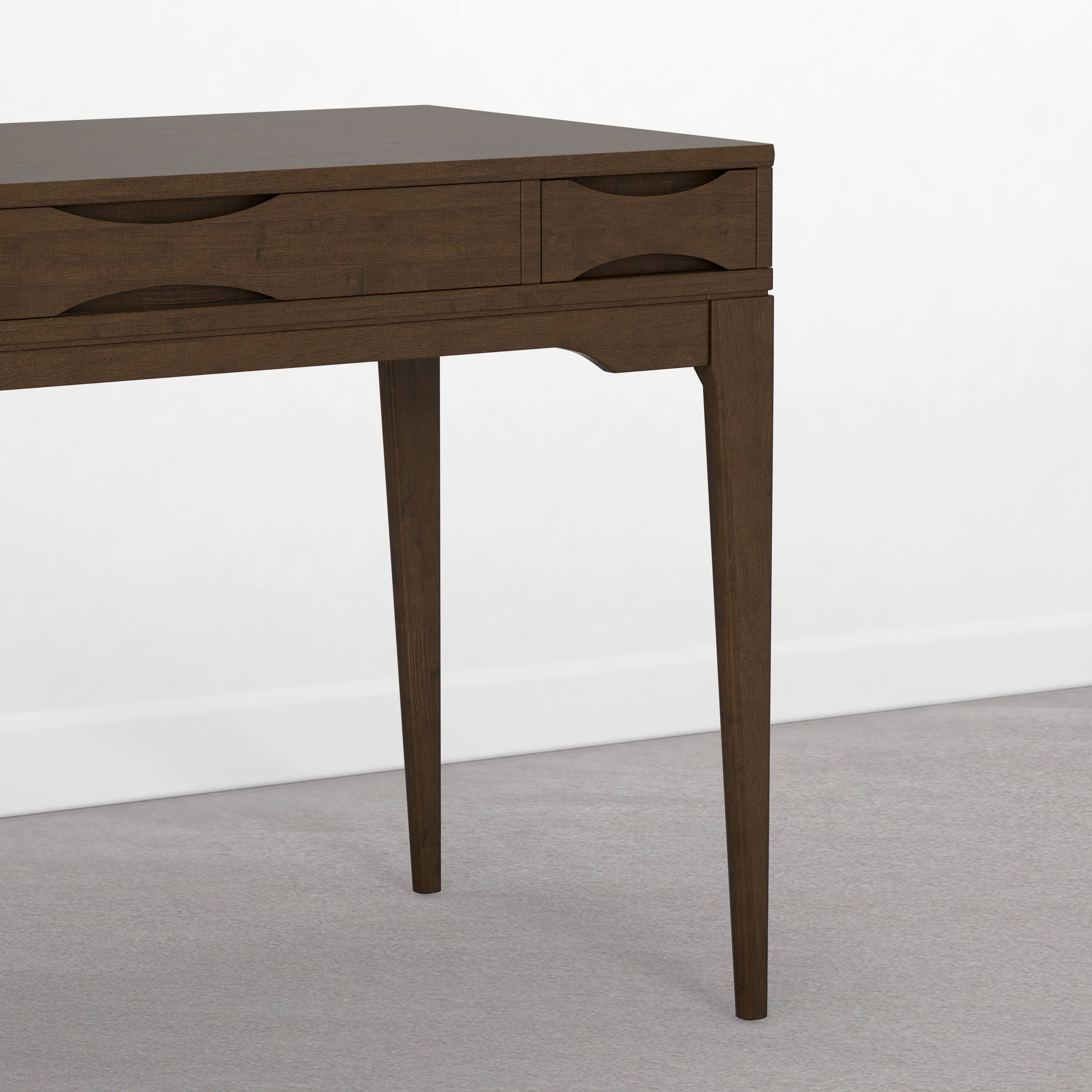 Alt View 2. Simpli Home - Harper 48 inch Wide Solid Wood Small Desk, Dark Brown Chestnut - Dark Brown Chestnut.