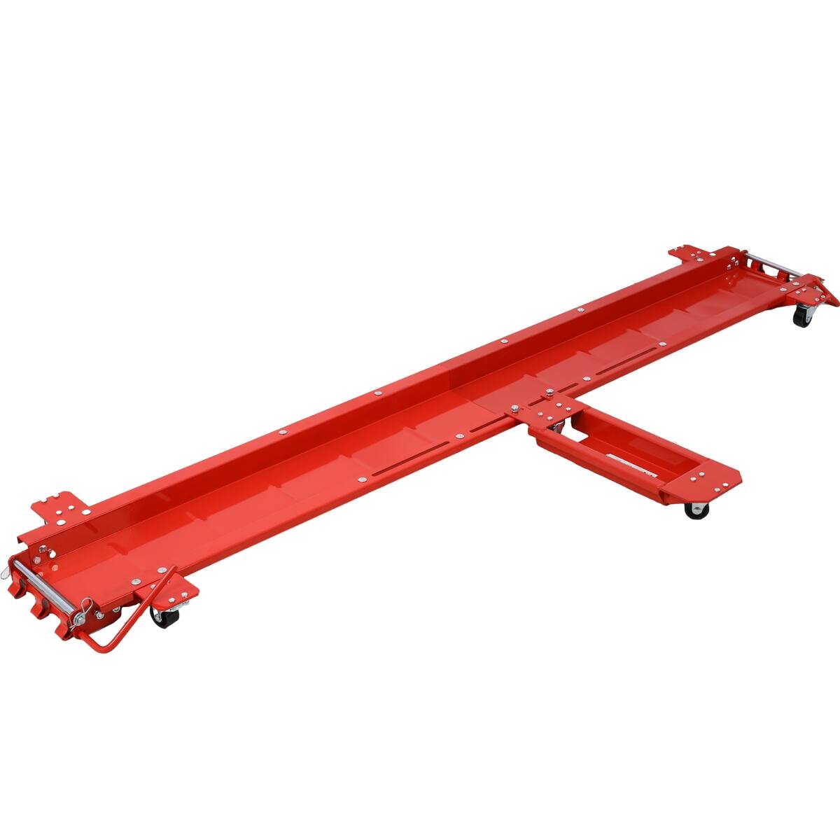 Angle. Ropilly - Ropilly 1250 lb Motorcycle Dolly Steel Garage Motorcycle Mover with Loading Ramp and 6 Swivel Casters - Red.