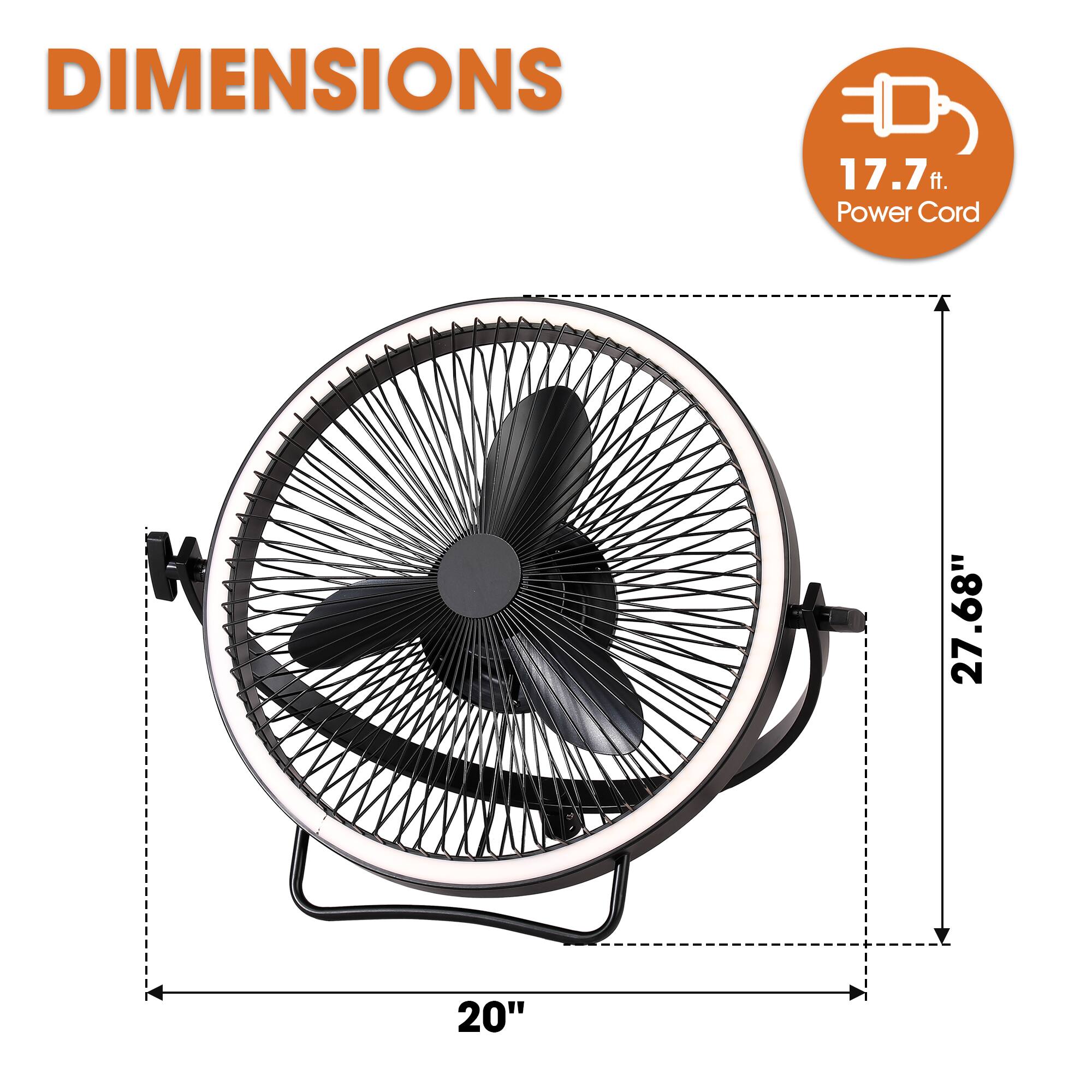 DIMENSIONS  
17.7 ft. Power Cord  
27.68"  
20"