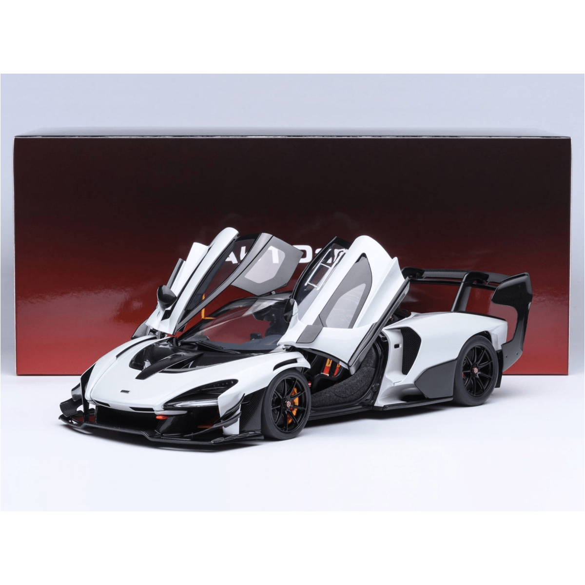 Alt View 8. Autoart - McLaren Senna GTR Silica White with Black Top 1/18 Model Car by Autoart.