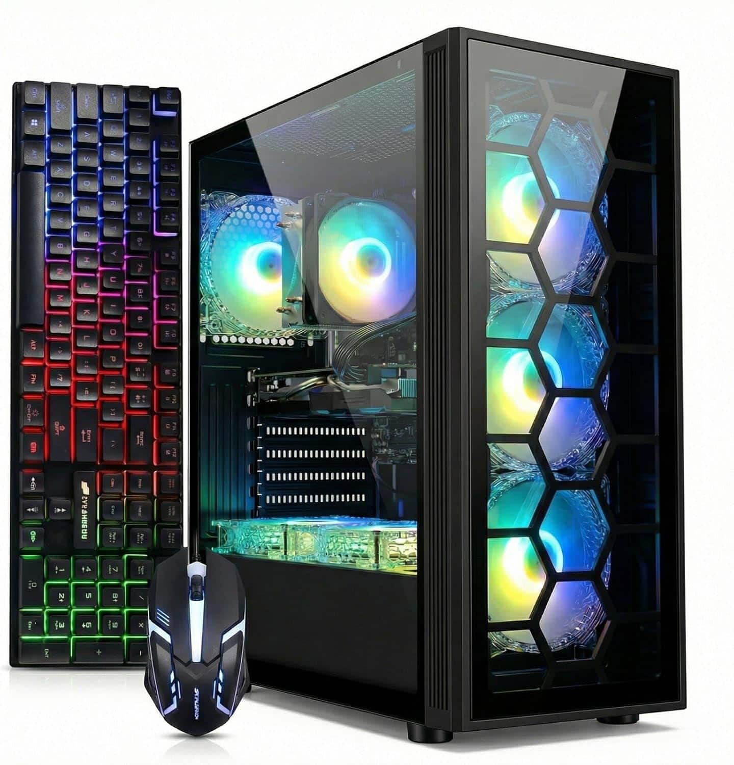 STGAubron - Gaming Desktop PC, Intel Core i7 up to 3.9G, GeForce RTX 3050 6G, 32G RAM, 1TB SSD, WiFi 6, Win11H - Black