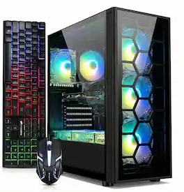STGAubron - Gaming Desktop PC, Intel Core i7 up to 3.9G, GeForce RTX 3050 6G, 32G RAM, 1TB SSD, WiFi 6, Win11H - Black