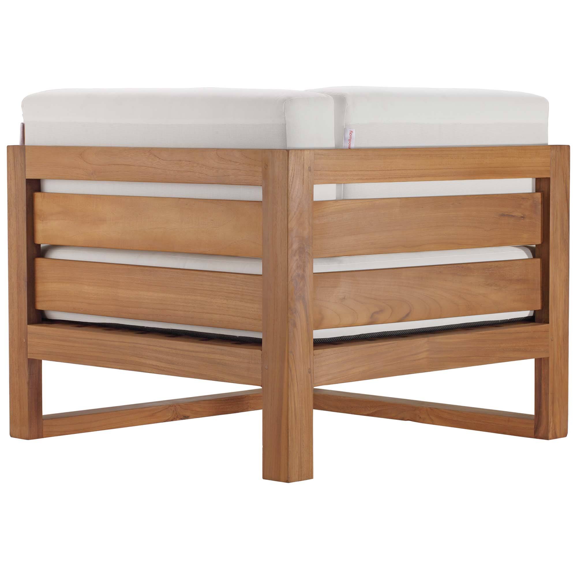 Alt View 9. Modway - Upland 3-Piece Outdoor Patio Teak Wood Sectional Sofa Set by Modway - Natural White.