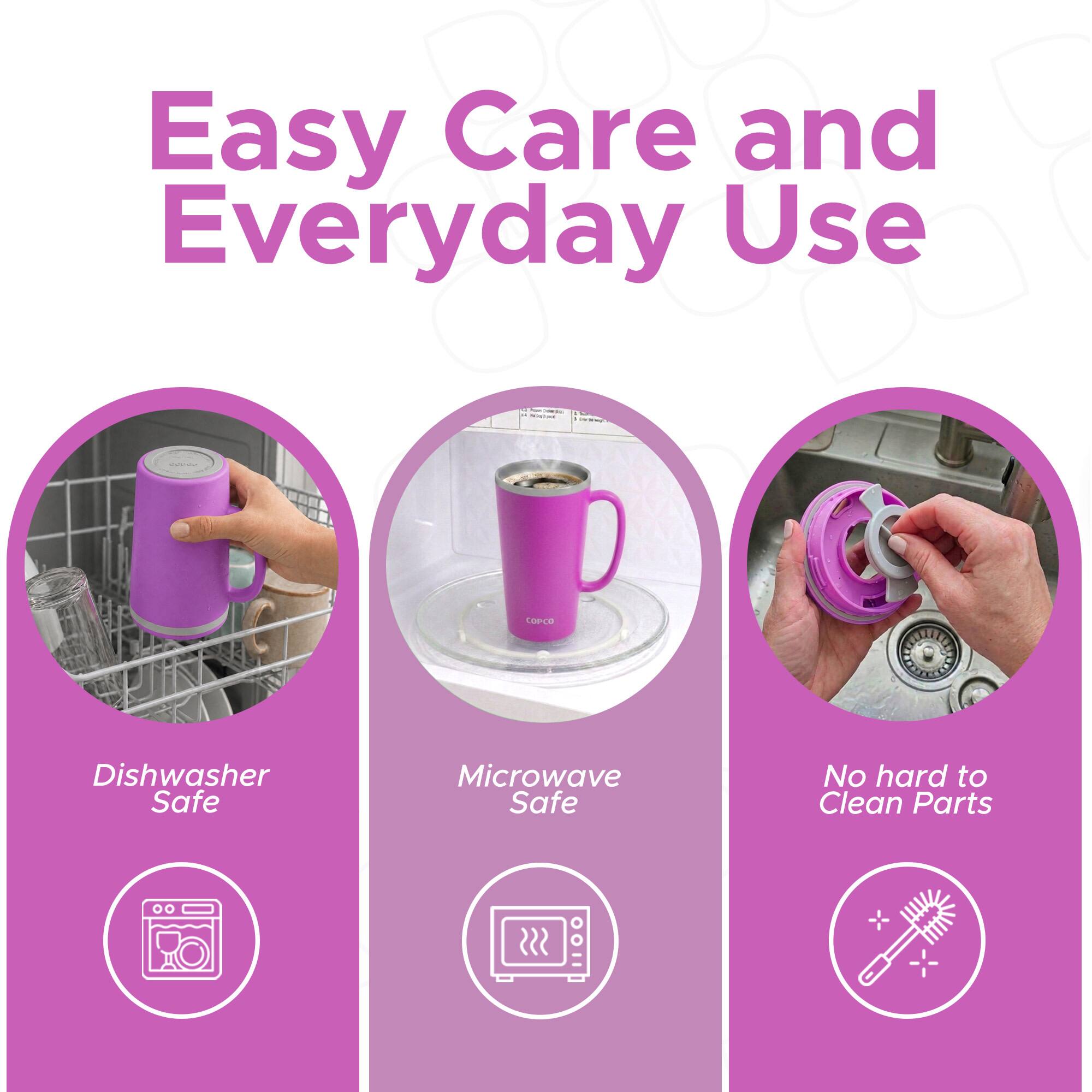 Easy Care and Everyday Use

- Dishwasher Safe
- Microwave Safe
- No hard to Clean Parts