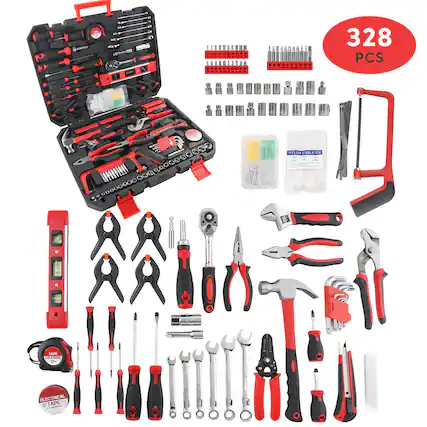 328 PCS
- 1/4" Drive Socket Set
- 1/2" Drive Socket Set
- 3/8" Drive Socket Set
- 1/4" Drive Ratchet
- 1/2" Drive Ratchet
- 3/8" Drive Ratchet
- 1/4" Drive Extension
- 1/2" Drive Extension
- 3/8" Drive Extension
- 1/4" Drive Deep Socket
- 1/2" Drive Deep Socket
- 3/8" Drive Deep Socket
- 1/4" Drive Universal Joint
- 1/2" Drive Universal Joint
- 3/8" Drive Universal Joint
- 1/4" Drive Ball Joint
- 1/2" Drive Ball Joint
- 3/8" Drive Ball Joint
- 1/4" Drive Swivel Joint
- 1/2" Drive Swivel Joint
- 3/8" Drive Swivel Joint
- 1/4" Drive Socket Adapter
- 1/2" Drive Socket Adapter
- 3/8" Drive Socket Adapter
- 1/4" Drive Socket Adapter
-
