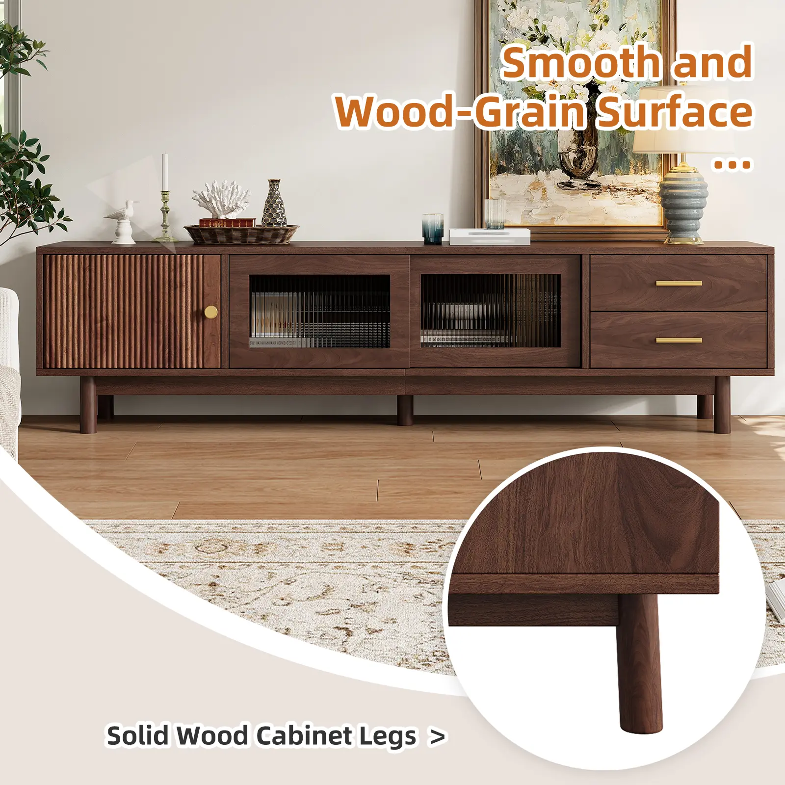 Smooth and Wood-Grain Surface

Solid Wood Cabinet Legs