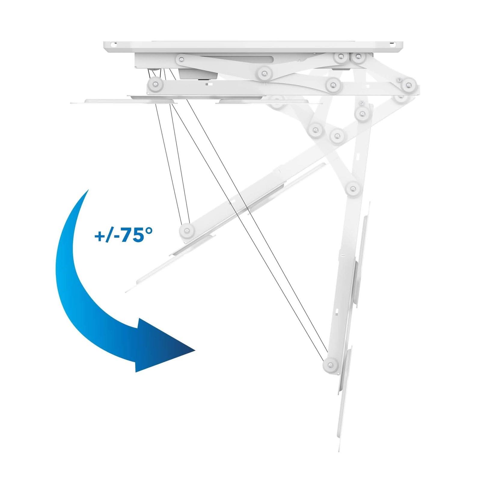 Alt View 2. Mount-It! - Motorized Ceiling TV Mount with Remote for 32” – 55” TVs, Retractable Tilt Lif, White - White.