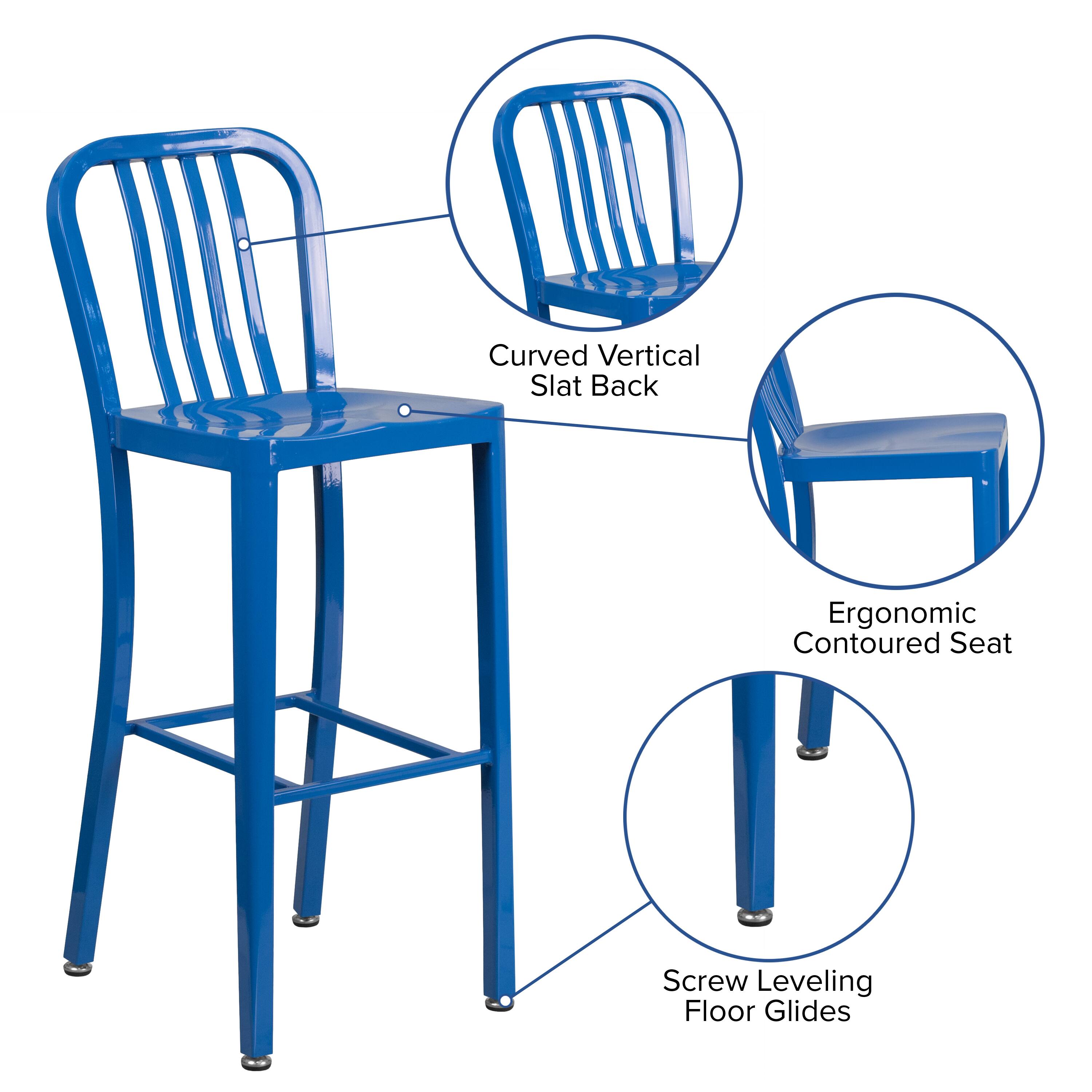Curved Vertical Slat Back  
Ergonomic Contoured Seat  
Screw Leveling Floor Glides