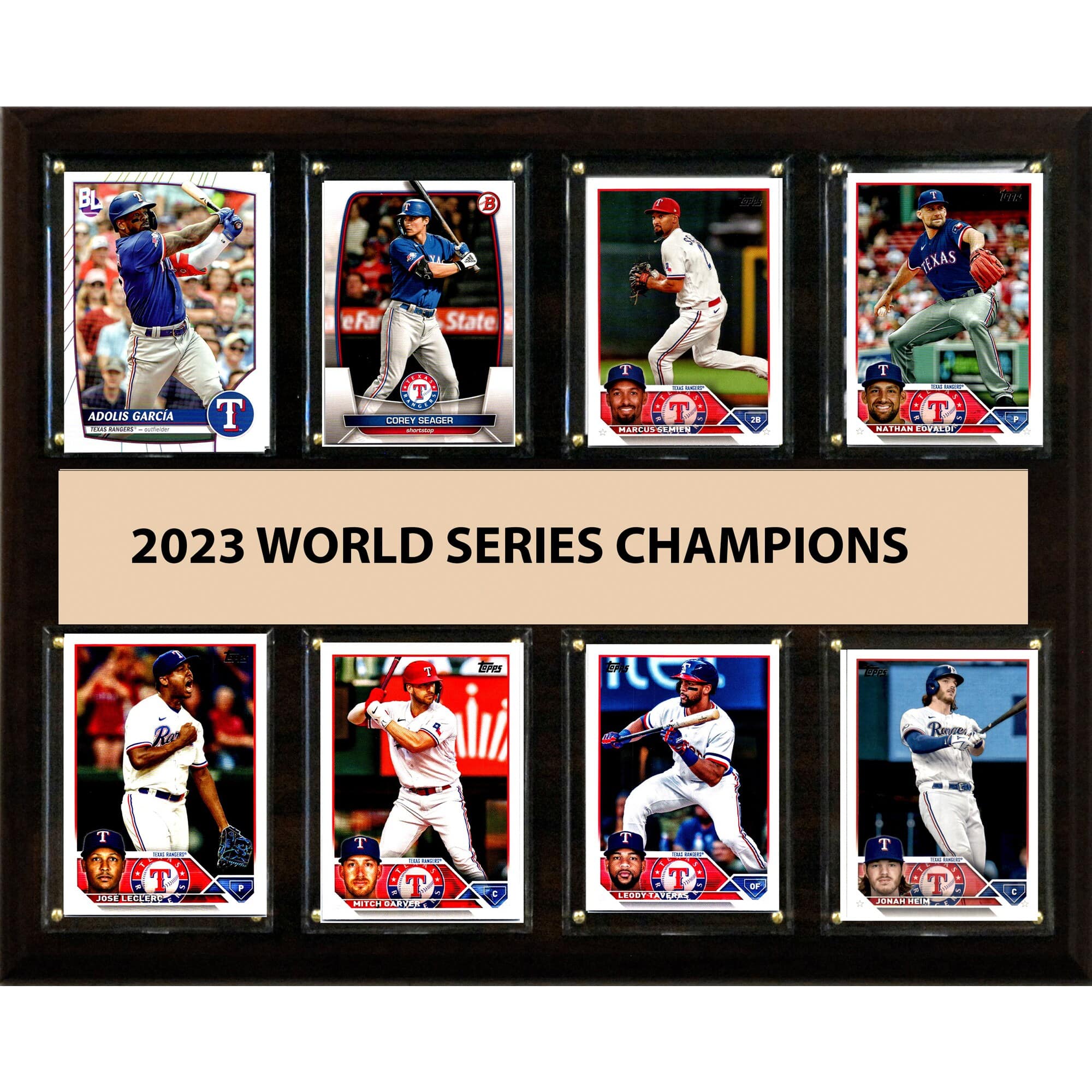 "C&I Collectibles - Texas Rangers 2023 World Series Champions 12"" x 15"" Trading Card Plaque - Multicolor" price history on PriceWatchPro