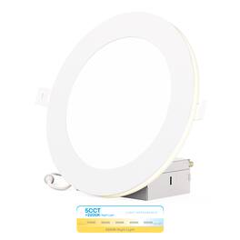 Infibrite - 6 In Slim Recessed LED with Night Light 5CCT Selectable New Construction 12 Watt 1050LM Triac Dimmable - White