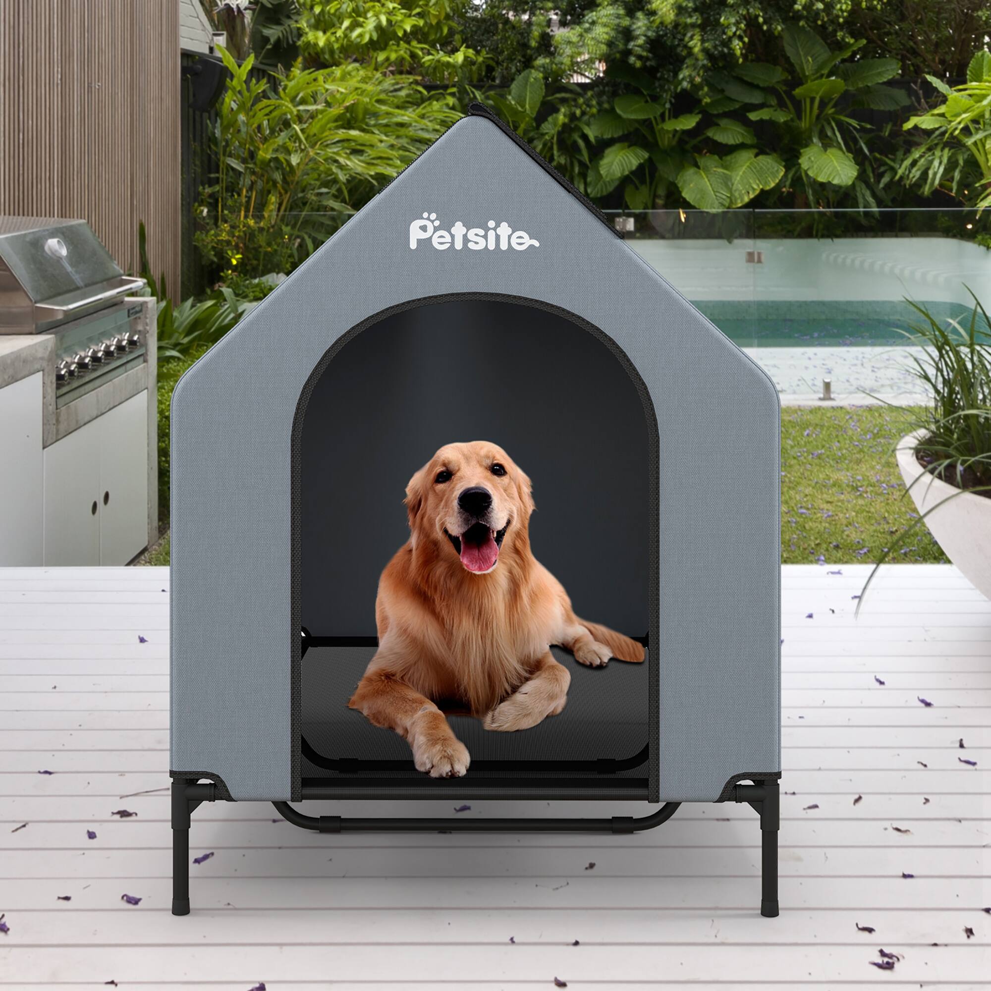 Alt View 3. Gymax - Gymax 52'' Elevated Dog House for Small Breeds Large Pet House w/ Ventilated Windows.