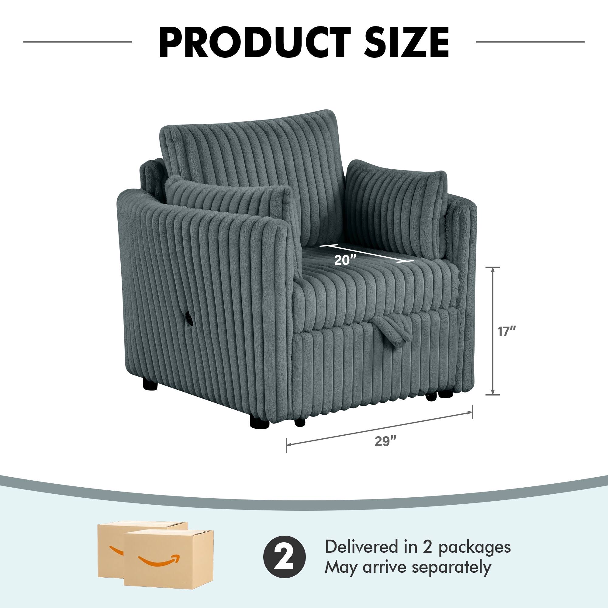 PRODUCT SIZE  
20" 17" 29"  
Delivered in 2 packages  
May arrive separately