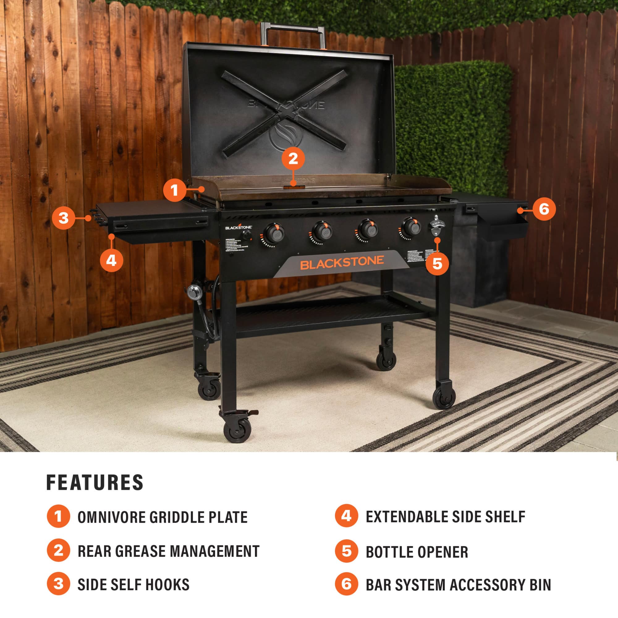 Best Buy Blackstone Original 36in. Outdoor Omnivore Griddle with Hood