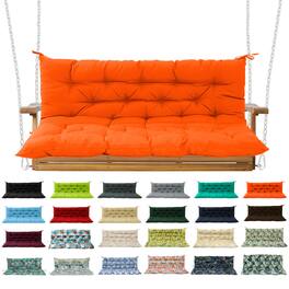 Chateau Abodes - Outdoor Replacement Seat Cushions for 2-3 Person Swing & Bench, Waterproof Sofa Pads with Backrest for Patio Furniture - Orange-40x71.1in