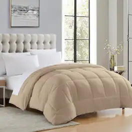 Sweet Home Collection - Down Alternative Reversible All Season Solid Comforter, Twin - Taupe