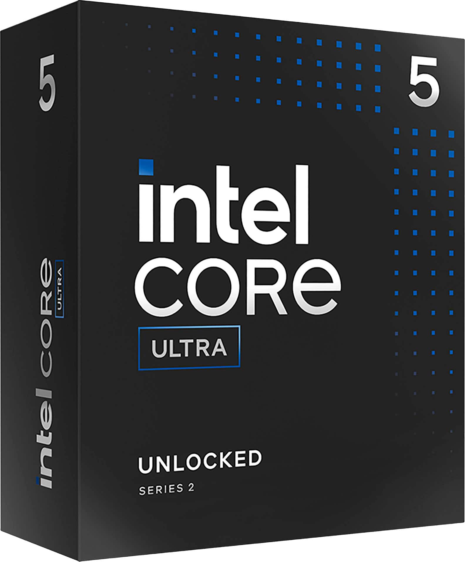 The text on the image is grouped as follows:
1. "Intel Core Ultra"
2. "Ultra"
3. "Unlocked Series 2"