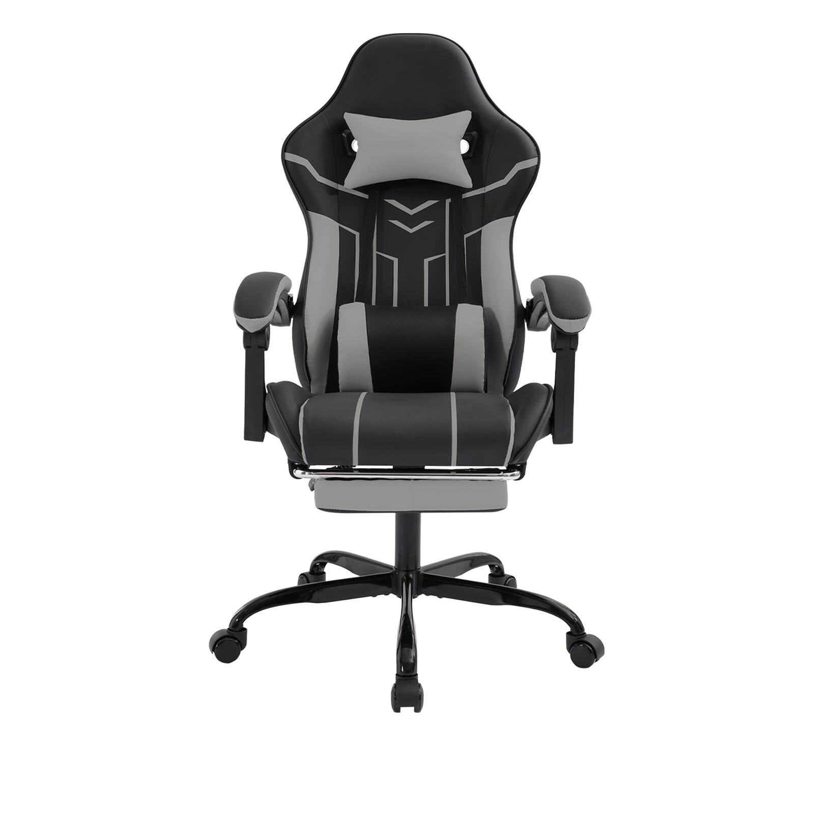 Angle. Spaco - Spaco Ergonomic Gaming chair, Computer Chair with Footrest Office chair, Computer Chair with Lumbar Backrest - Black+Gray.