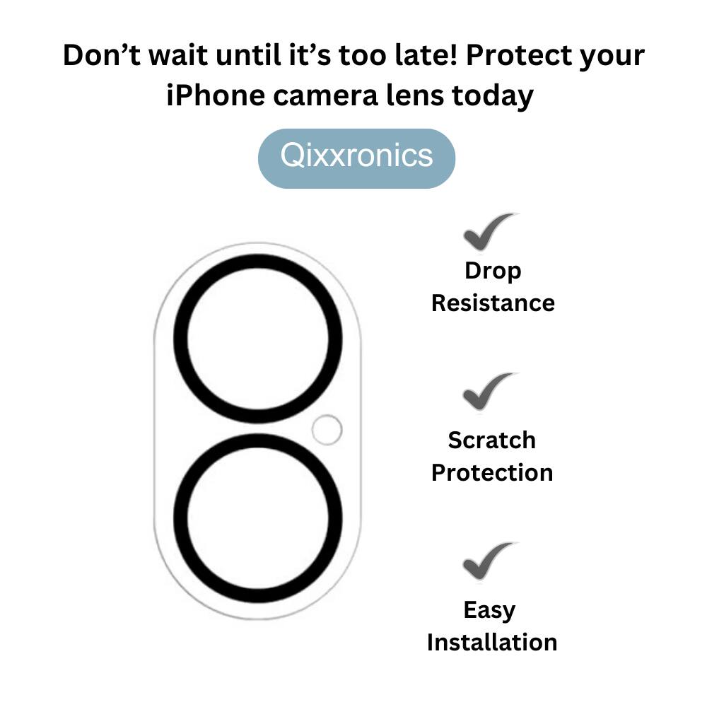 Don't wait until it's too late! Protect your iPhone camera lens today Qixxronics Drop Resistance Scratch Protection Easy Installation