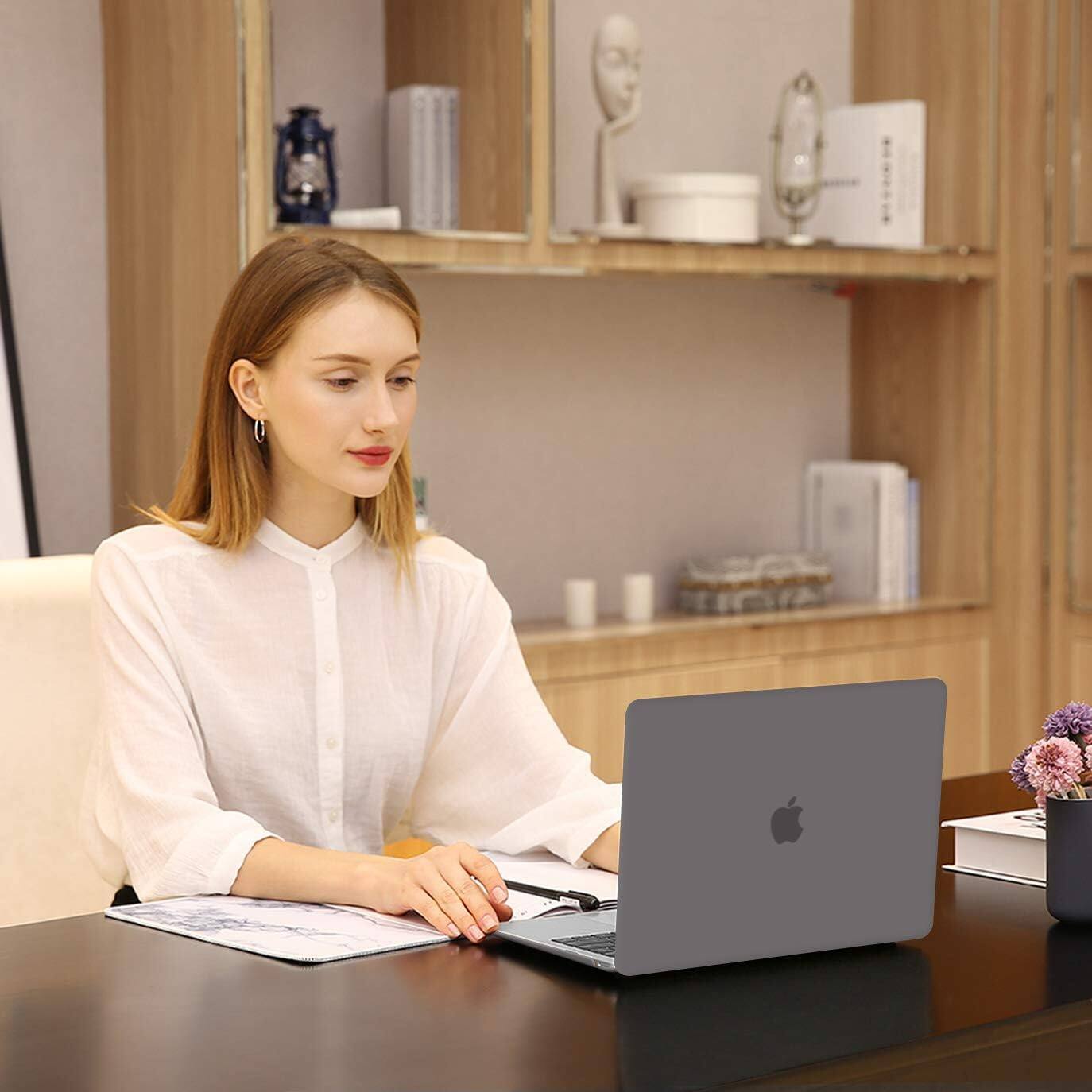 Alt View 2. mosiso - Case for MacBook Air 13 inch A2337 M1 A2179 A1932 with Touch ID 2018-2022 - Gray.