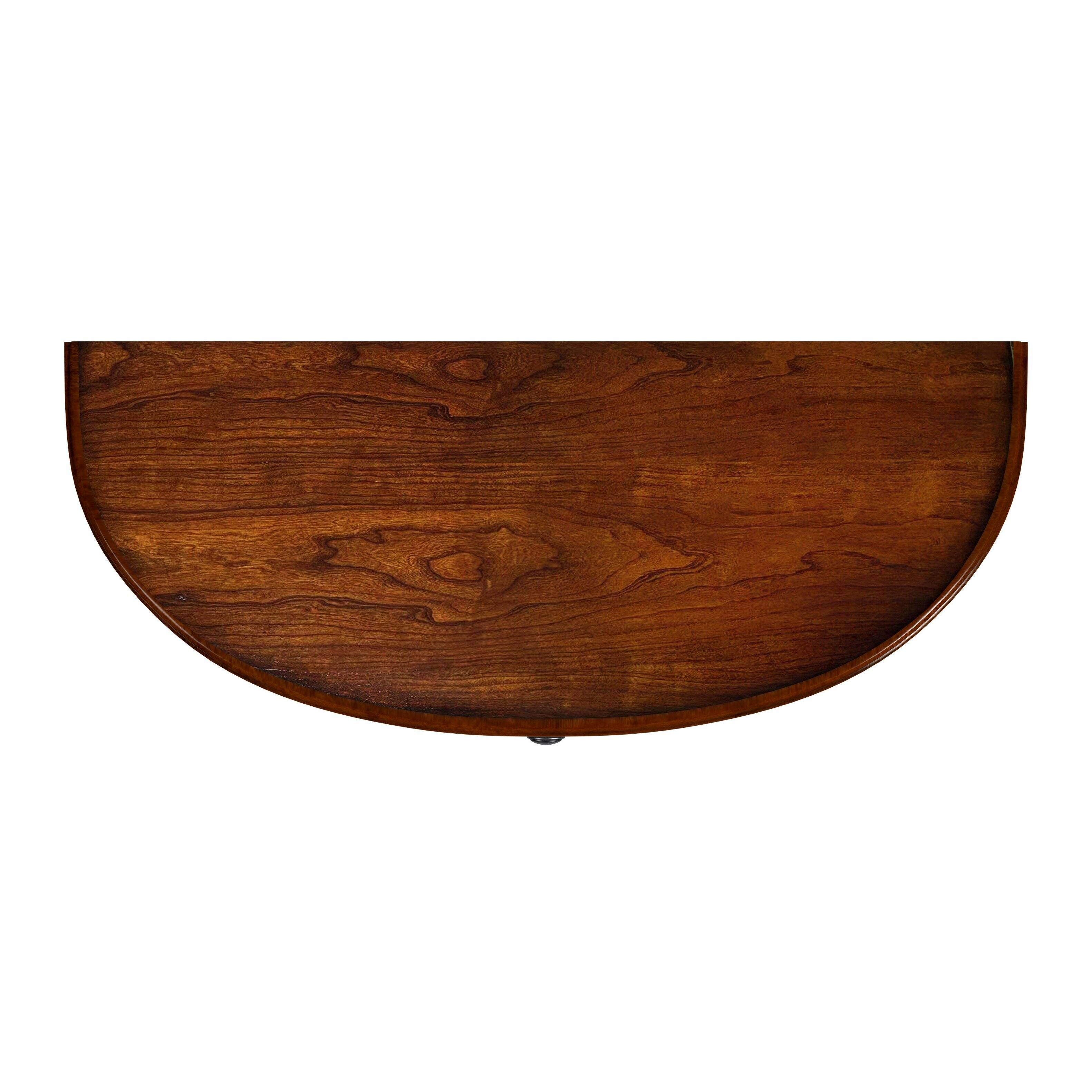 Alt View 4. Butler Specialty - Mozart 31.5 in. W Demilune Wood 1 Drawer Console Table with Open Lower Shelf - Medium Brown.