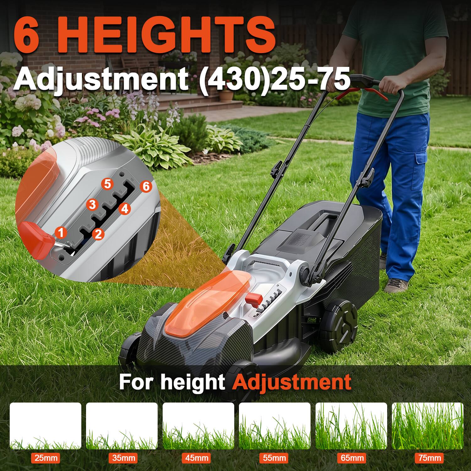 6 HEIGHTS Adjustment (430)25-75

For height Adjustment

25mm 35mm 45mm 55mm 65mm 75mm