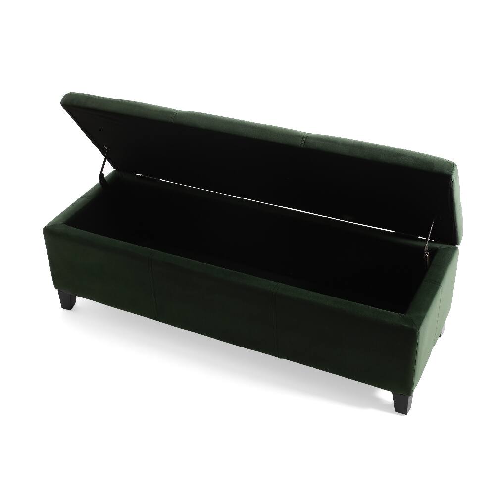 Alt View 9. Ropilly - Ropilly Forest Green Storage Ottoman Bench 51.25 Inch Upholstered Entryway Bench with Hidden Storage 300lbs Capacity - Forest Green.