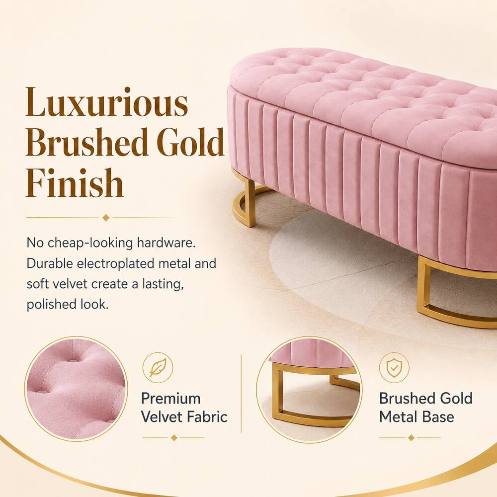 Luxurious Brushed Gold Finish  
No cheap-looking hardware. Durable electroplated metal and soft velvet create a lasting, polished look.  
Premium Velvet Fabric  
Brushed Gold Metal Base
