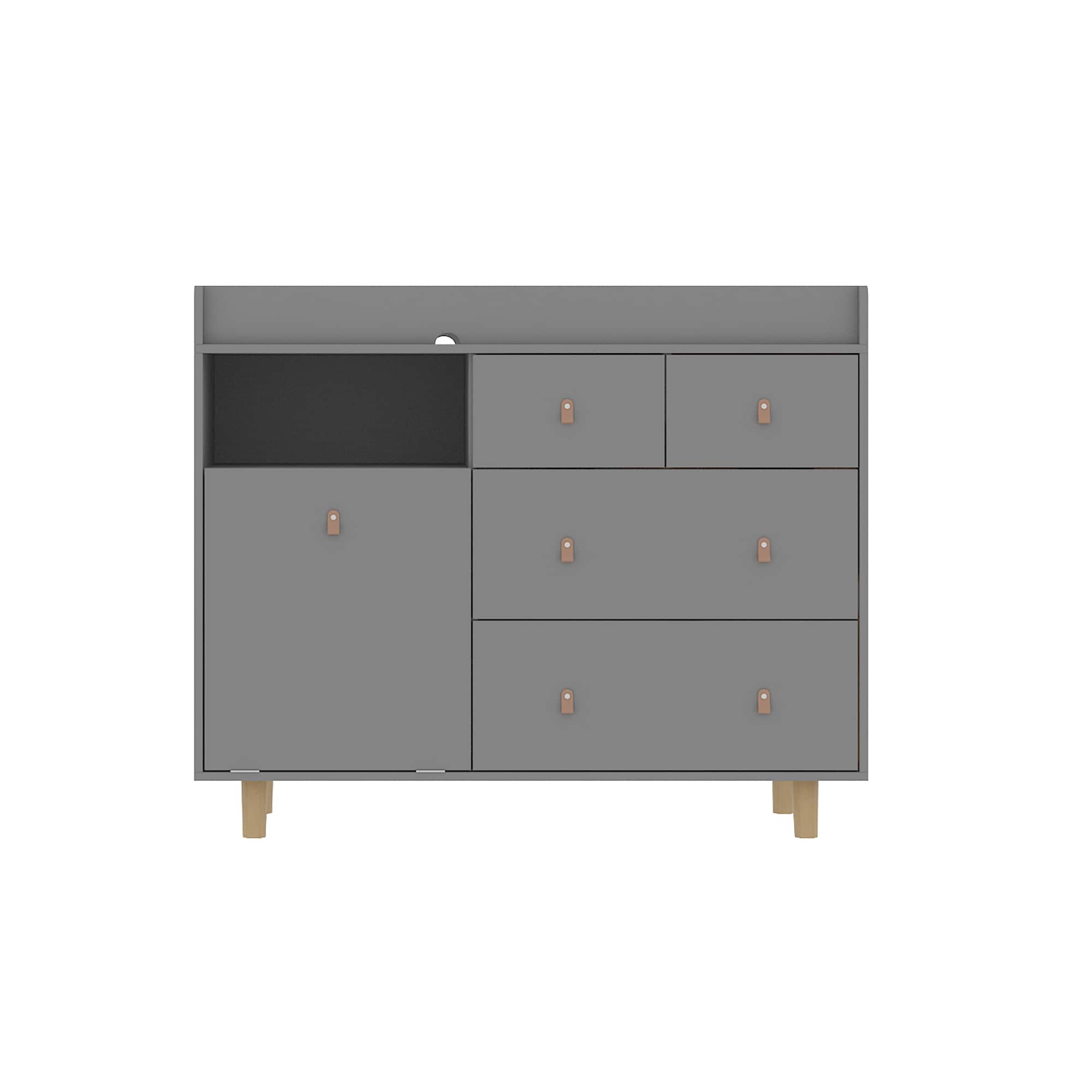 FUFU&GAGA - Changing Table Dresser: Safe, Stylish Baby Room Storage - Gray