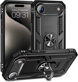 Entronix - Protective Case for iPhone 17 Air - Dual-Layer Design with Kickstand - Black