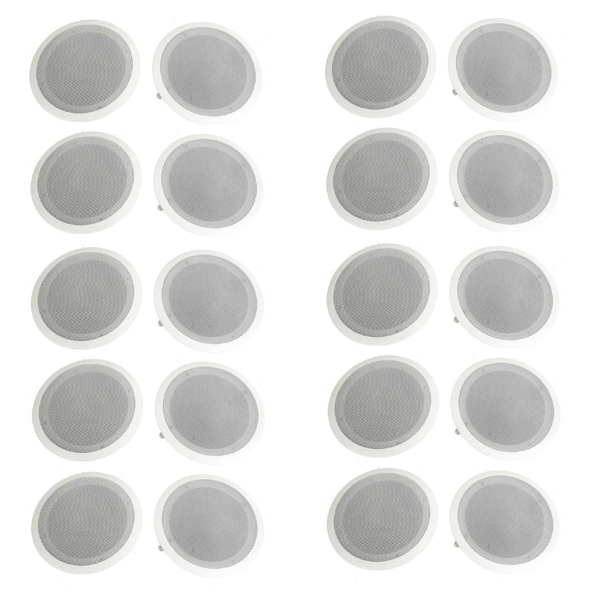 Front. Pyle - Pyle 8 Inch 500W 2 Way In Wall Ceiling Home Speakers System (Pair) (10 Pack) - White.