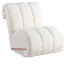 Meridian Furniture - Swoon Cream Faux Sheepskin Accent Chair - Beige