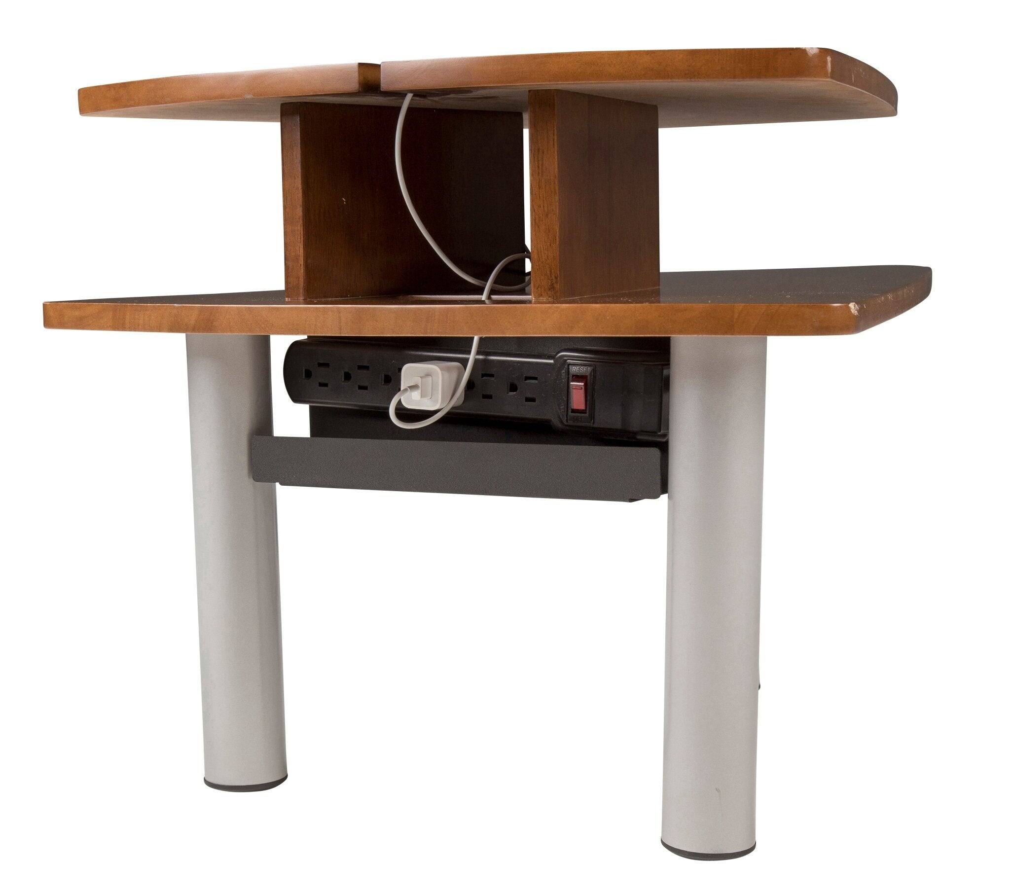 Human Touch Perfect Chair Two Level Media Table with Power Strip for ...