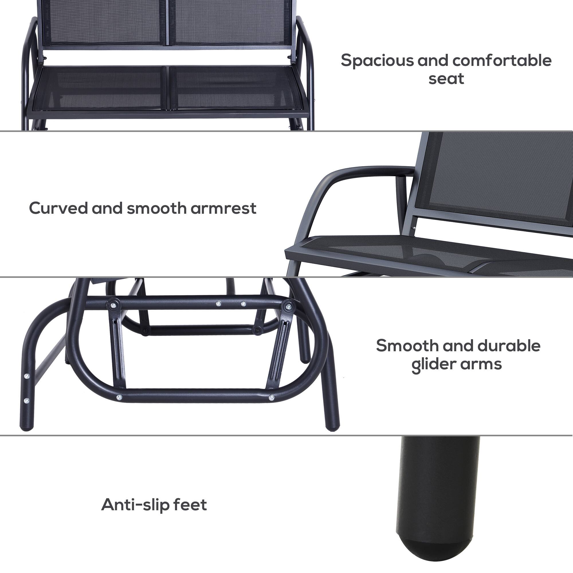 Spacious and comfortable seat
Curved and smooth armrest
Smooth and durable glider arms
Anti-slip feet