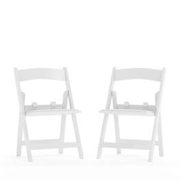 Emma + Oliver - Kids Folding Chairs with Padded Seats | Set of 2 Resin Folding Chair with Vinyl Padded Seat for Kids - White