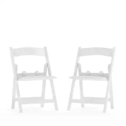 Front. Emma + Oliver - Kids Folding Chairs with Padded Seats | Set of 2 Resin Folding Chair with Vinyl Padded Seat for Kids - White.
