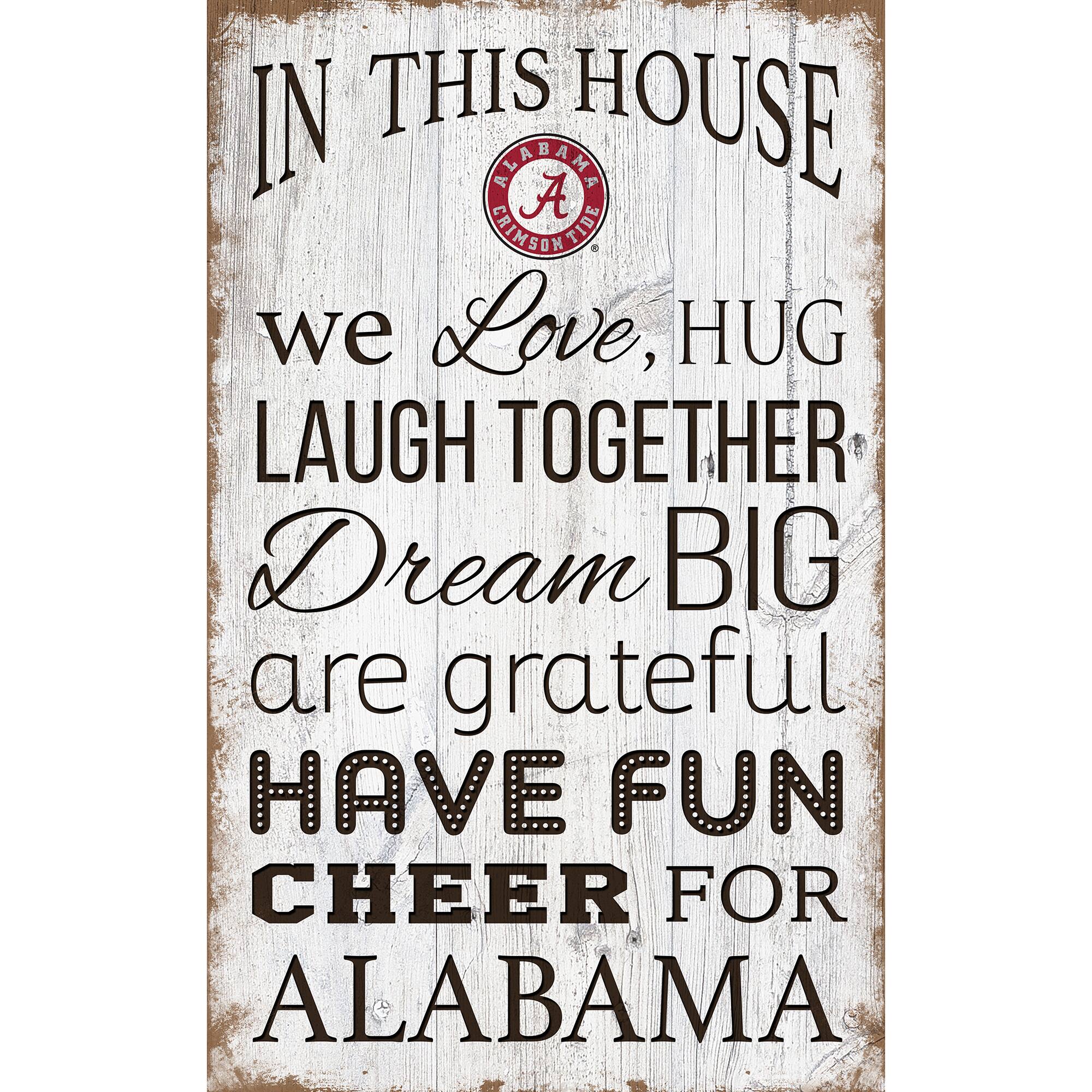 Alabama Crimson Tide 11'' x 19'' Team In This House Sign