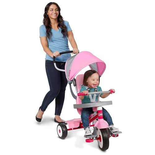 Alt View 4. Radio Flyer - RADIO FLYER TODDLER TRICYCLE BIKE STROLLER ADJUSTABLE SEAT 481PZ - PINK - Pink.