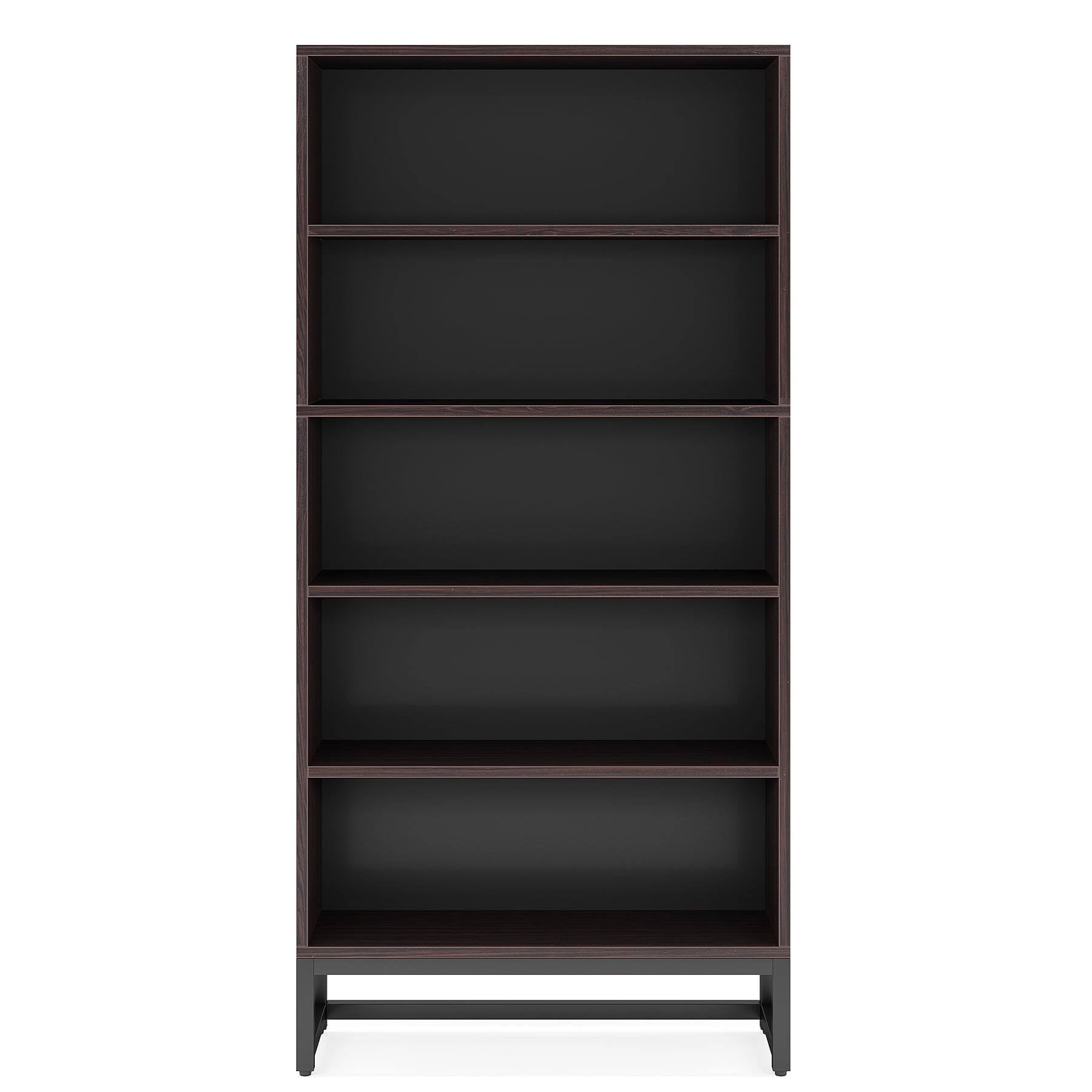 Kadyn - Bookshelf, Tall Library Shelf - Sturdy Construction for Heavy Hardbacks, Figures & More,Brown - Sandalwood