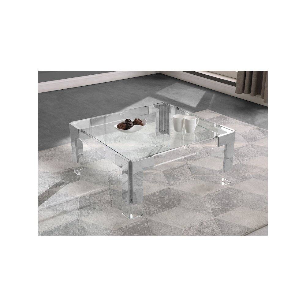 Alt View 1. Meridian Furniture - Casper Coffee Table - Chrome.