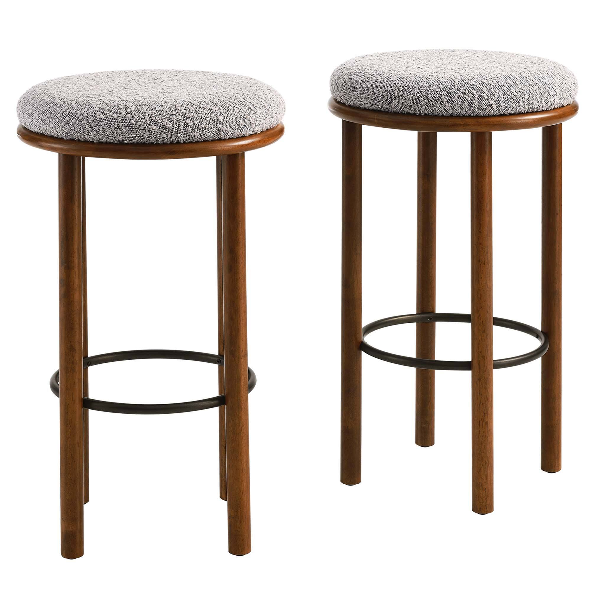 Front. Modway - Fable Boucle Fabric Bar Stools Set of 2 by Modway - 0.
