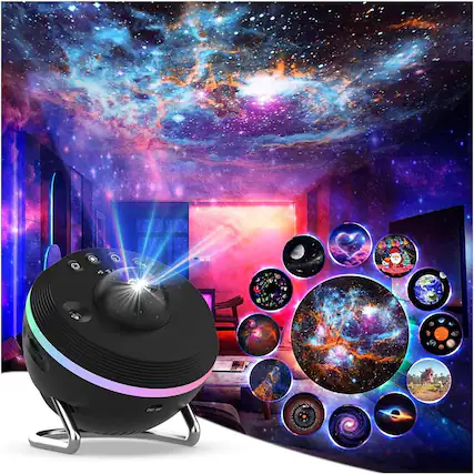 Front. ACJPR - Galaxy Projector for Bedroom, 4K HD 13-in-1 Star Projector, Night Light with Meteor, Planetarium for Kids.