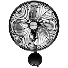 Hurricane - 16 Inch Pro High Velocity Oscillating Metal Wall Mount Fan - Black
